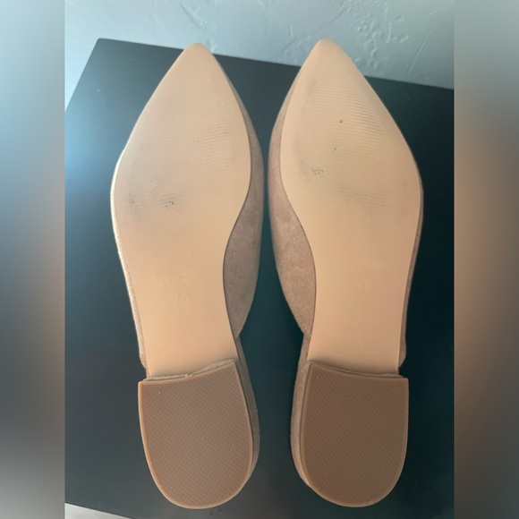 Buckle Flat Mules Pointed Toe Backless Mule Slides Suede - New - Picture 5 of 5